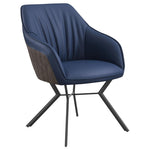 ZUN Blue and Gunmetal Upholstered Dining Chairs B062P145617