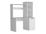 Carson Computer Desk with Hutch, Single Door Cabinet, Expansive Work Surface and 3-Tier Storage B070P188876