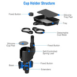 4-in-1 Car Cup Holder Tray Food Table Phone Hold Car Expander Detachable 360 Degree Rotatable 33533875