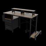 47.27"office desk with power outlet, 2 Monitor Stands and USB Ports,Gaming Desk with Storage W2887P239380