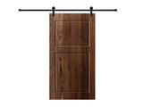 Modern 2-Panel 36 in. x 84 in. Wood Dark Walnut Barn Sliding Door With Hardware kit T3910P408768
