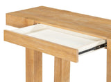 TREXM Rustic Minimalist Console Table with Hidden Drawer, Side Power Outlet,Wood Entryway Table for N715P361518N