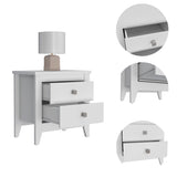 Breeze Four-Legged Modern Bedroom Nightstand, with Two Drawers B128P148672