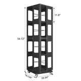 4-Tier All-Steel Rotating Bookshelf with 360&deg Wheels, Large Size Sturdy & Spacious Book Rack, New 60855913
