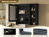 3-in-1 Bathroom Mirror Cabinet, 24-inch Wall Mounted Medicine Cabinet with Adjustable Shelf & Tower N710P401340B