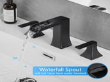 Bathroom Faucets for Sink 3 Hole Black 8 inch Widespread Bathroom Sink Faucet with Pop Up Drain W1932P181996