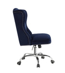 ZUN Midnight Blue Swivel Office Chair with Wing Back B062P215473