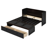 Full Size Murphy Bed with USB Port and a Large Drawer, Espresso N708P205903P