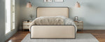 ZUN Modern Metal Bed Frame with Curved Upholstered Headboard and Footboard Bed with Under Bed Storage, WF319292AAA