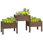 ZUN Wooden Planter、Flower shelf,Wood Planter Box-Coffee 00457272