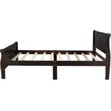 Queen Size Wood Platform Bed with Headboard and Wooden Slat Support WF289142AAP