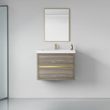 30" Wall-Mounted Bathroom Vanity with Sink, Floating Bathroom Storage Cabinet with Stone Resin W1573P211184