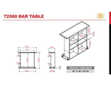 ZUN White High Gloss 6-Shelf Bar Table B062P209312