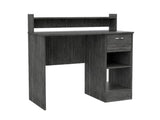 ZUN Portland 2-Shelf 1-Drawer Writing Desk Smokey Oak B062111634