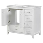 ZUN 36" White Bathroom Vanity with Ceramic Sink Combo, Abundant Storage Cabinet -2 Soft-close doors and 52893453