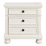 Bedroom Furniture White Finish Bun Feet Nightstand with Hidden Drawer Casual Transitional Bed Side B01146202