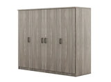 4-Door Wardrobe with 1 Drawer, Gray 97453152