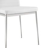 Modern Style Dining Chair Set for 4 with Comfortable PU Leather and Silver Chrome Plated chair W241P294834