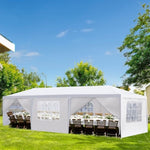 ZUN 10'x30' Outdoor Party Tent with 8 Removable Sidewalls, Waterproof Canopy Patio Wedding Gazebo, White 97185781