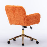A&A Furniture Office Chair,Artificial rabbit hair Home Office Chair with Golden Metal W1143P154104