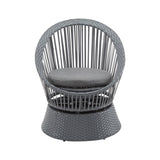 26.7" Modern Gray Wicker Lounge Chair with Rattan and Iron Frame, Featuring a Stylish Round Design, N767P237032B
