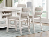 Modern Farmhouse Counter Height Chairs Set of 2 Antique White Finish Upholstered Seat Back Dining B011P416552