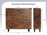 2-Drawer Top-Mounted Barn Door Shoe Cabinet Melamine Board Embossed MDF Shoe Cabinet 98843919