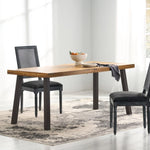 ZUN Della Acacia Wood Dining Table, Natural Stained with Rustic Metal, Brown, Grey 57192.00INTL