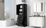 ZUN Storage Cabinet with 2 Doors and 4 Drawers for Bathroom, Office, Adjustable Shelf, MDF Board with WF302825AAB