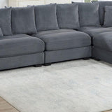 Living Room Furniture Armless Chair Dark Gray Corduroy 1pc Armless Chair Soft Cushion Wood Legs B011P211060