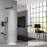 Shower System 10 Inch Square Bathroom Luxury Rain Mixer Shower Combo Set 39909064