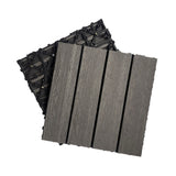 Wood Plastic Composite Deck Tiles Set of 20pcs, DIY Interlocking Decking Tiles, Floor Tile, Durable, W2805P205619