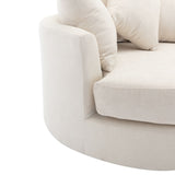 Orisfur. 360&deg Swivel Accent Barrel with Storage Ottoman & 4 Pillows, Modern Chenille Leisure WF323718AAA