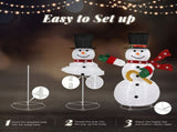 4ft Lighted Pop-Up Snowman, Large Christmas Holiday Decoration w/ 100 LED Lights, Top Hat, Scarf for 79455158