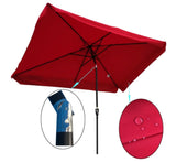 ZUN 10 x 6.5ft Rectangular Patio Umbrella Outdoor Market Umbrellas with Crank and Push Button Tilt for W65627940