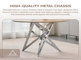 37Inch Round Dining Table, Small Round Kitchen Table With Silver Metal Legs, Suitable For 2 To 4 36643401
