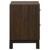 ZUN Rustic Tobacco and Dark Bronze 2-drawer Nightstand B062P145513