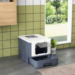 ZUN Fully Enclosed Cat Litter Box/Cat Litter Box 36599739