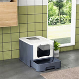 ZUN Fully Enclosed Cat Litter Box/Cat Litter Box 36599739