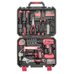 ZUN 146-Piece Drill Set with 8V Pink Cordless Drill, Home Tool Kit with Drill, House Repairing Hand Tool 71202637