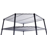 6-Layer Plastic Coated Polygonal Corner Shelf with 2" PP Wheels 680*680*1800 Black 87893174