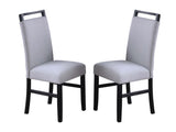Contemporary Style 2pc Dining Chairs w Wooden handle Upper back Rest Charcoal Wooden Legs Soft B011P367203