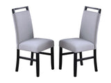 Contemporary Style 2pc Dining Chairs w Wooden handle Upper back Rest Charcoal Wooden Legs Soft B011P367203