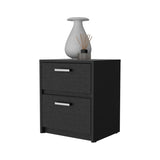 Black 2-Drawer Nightstand B062P175088