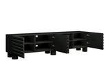 Stylish Thick Wavy Door TV Cabinet with Adjustable Shelves, Cream Style TV Stand with 4 Cabinets for N721P350797B