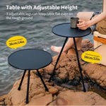 ZUN Outdoor camping round table, adjustable folding table, easy to carry, suitable for camping, BBQ, 47537072