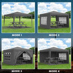 ZUN 10'x10' Folding Canopy with 4 Removable Sidewalls Outdoor Event Shelter UPF 50+ Gazebo Portable W2185P194757