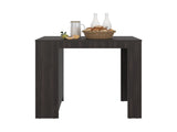 Lacour Kitchen Island, Kitchen Bar Table with 3-Side Shelves, Dark Walnut B097P474295