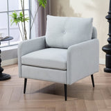 Accent Chair With Metal Black Legs,Comfy Chenille Club Fabric Armchair,Single Sofa Chair for Living W3042P262914