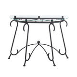 ZUN Tempered Glass Surface Console Table Coffee Table with Sturdy Construction for Living Room W2167P168779